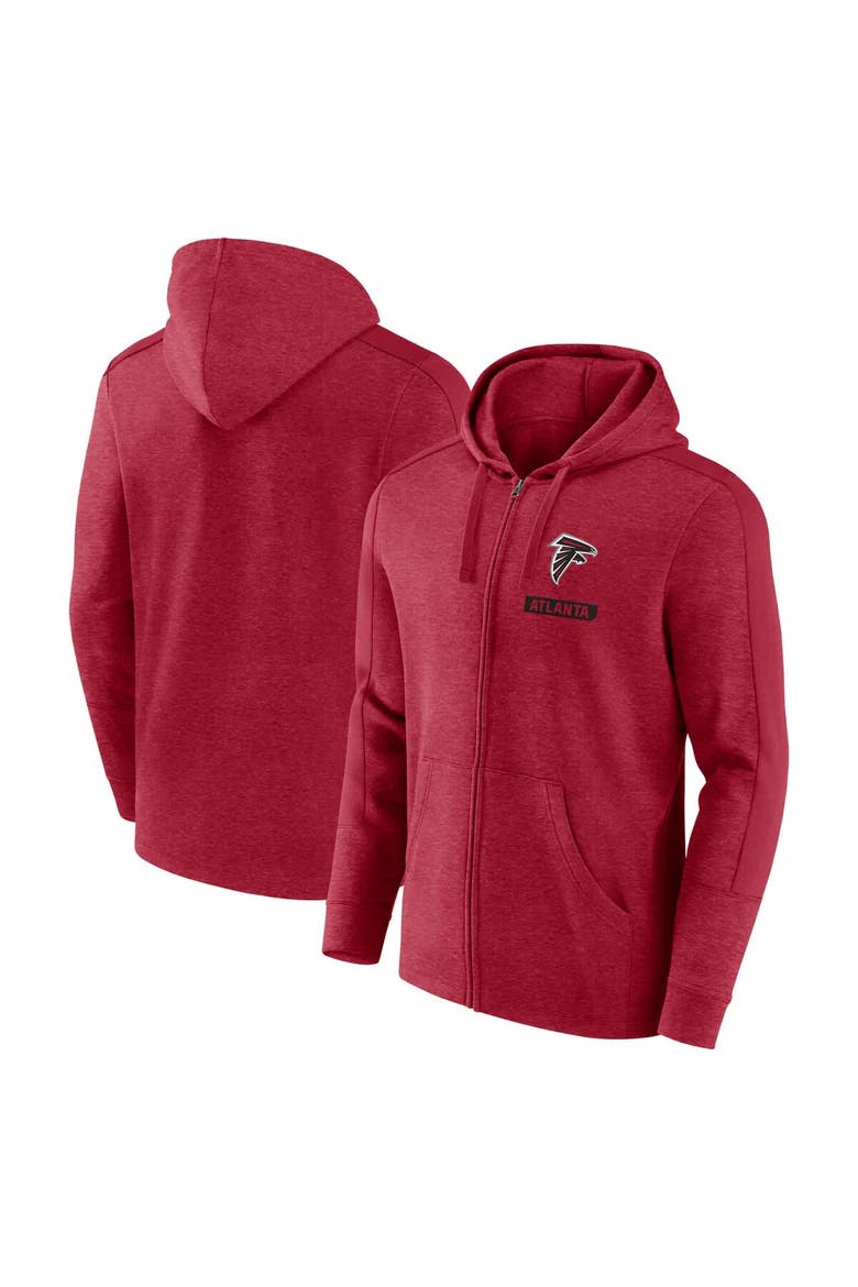Men's Fanatics  Heather Red Atlanta Falcons Gains Full-Zip Hoodie, Main, color, Heather Red