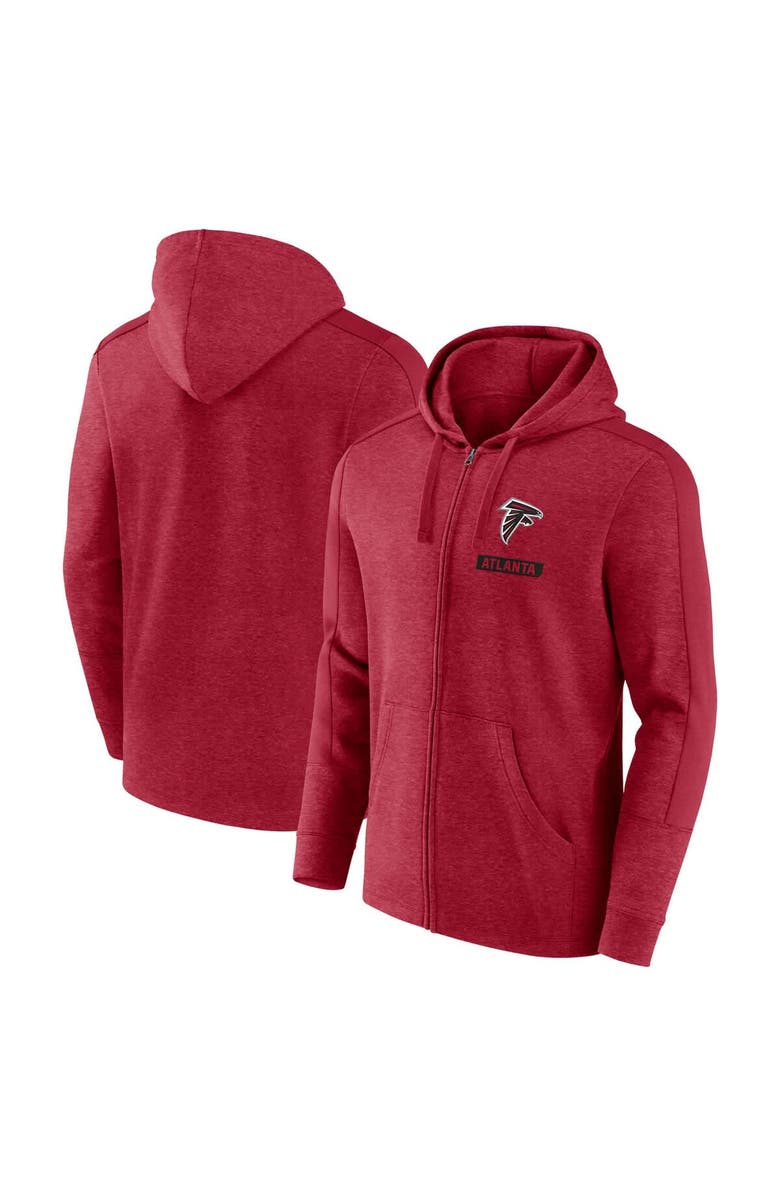 FANATICS Men's Fanatics  Heather Red Atlanta Falcons Gains Full-Zip Hoodie, Main, color, Heather Red