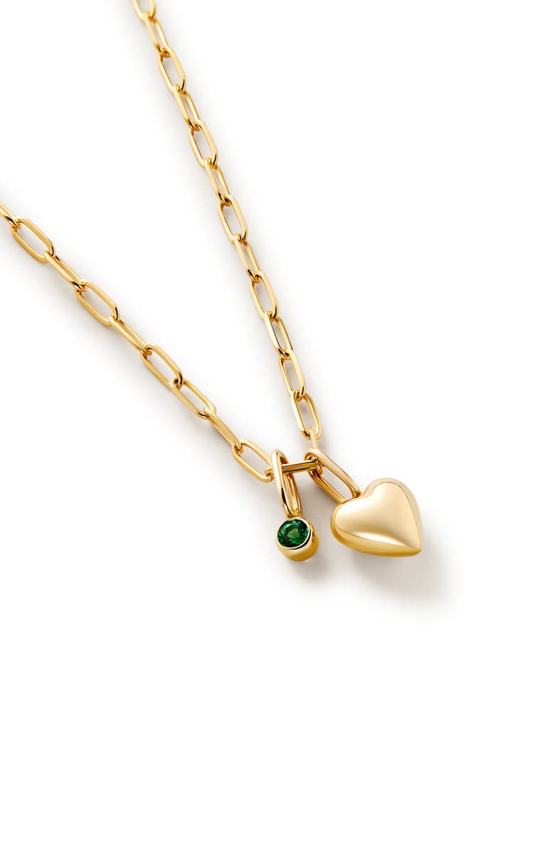 Ana Luisa Heart Necklace - Gold Heart & Stone Necklace, Main, color, Gold
