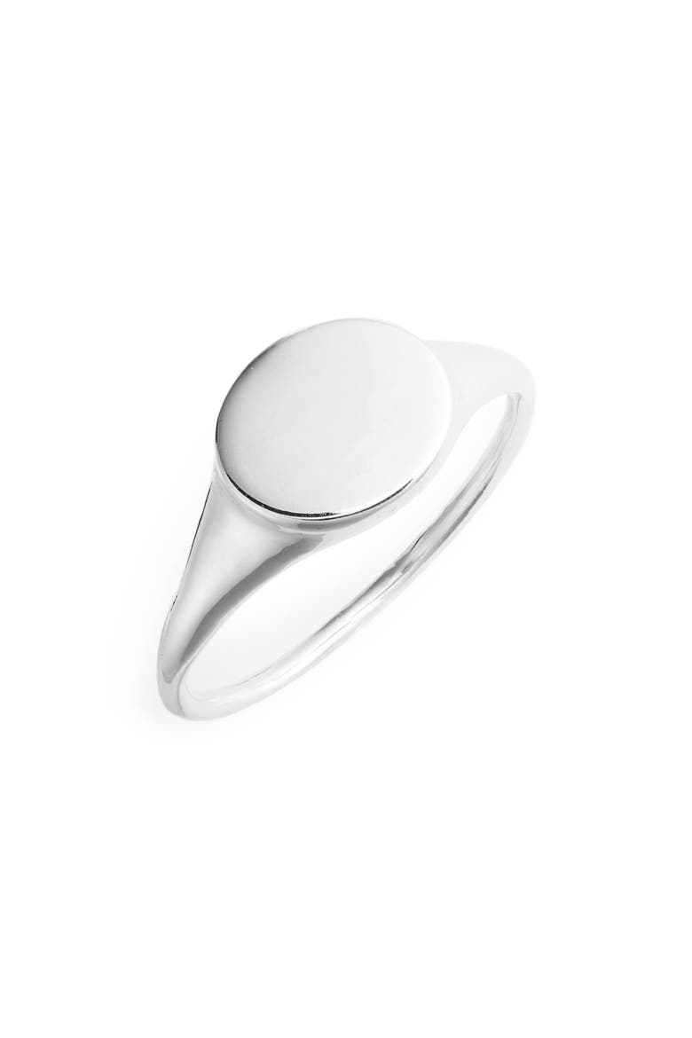 Flat Oval Ring (Nordstrom Exclusive), Main, color, WHITE GOLD