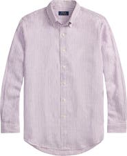 Polo Ralph Lauren Classic Fit Stripe Linen Button-Down Shirt