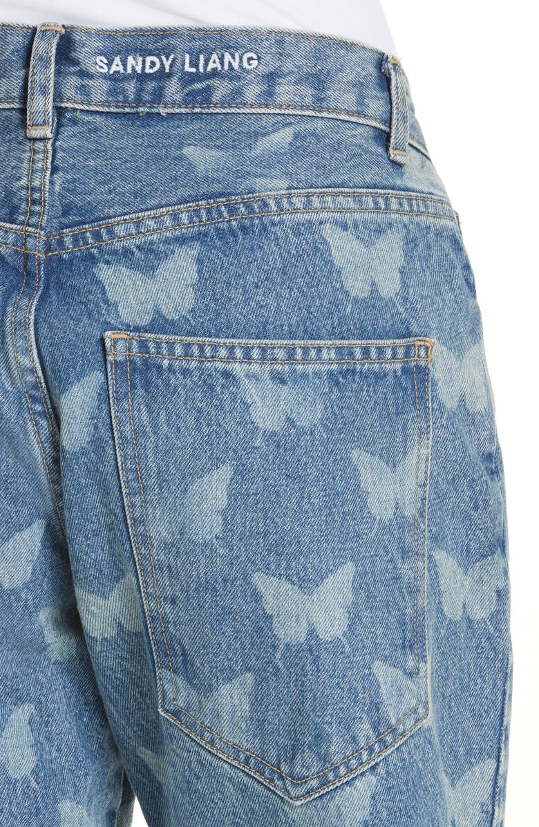 Sandy Liang Mariah Butterfly Crop Jeans, Alternate, color,