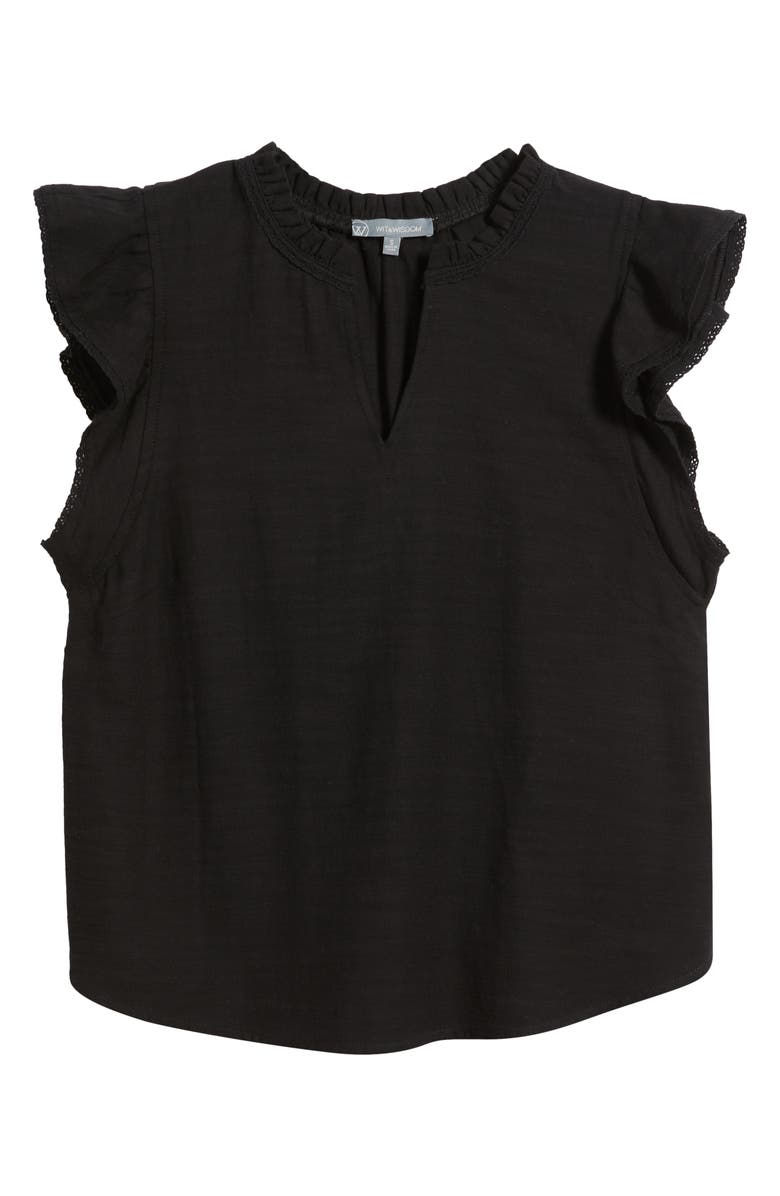 Wit & Wisdom Flutter Sleeve Top, Alternate, color, Black