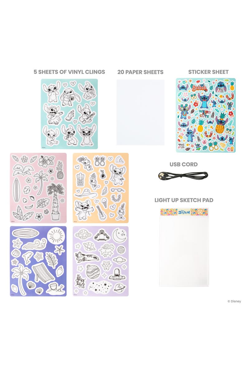 Light Up Sketch Pad, Disney Stitch Beach Scenes, Design Art Kit, Alternate, color, Multicolored