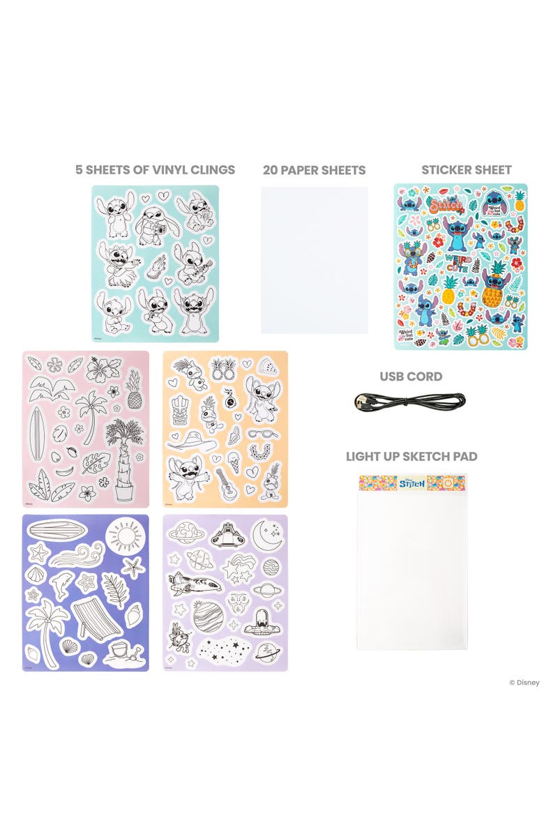 Disney Stitch Light Up Sketch Pad, Disney Stitch Beach Scenes, Design Art Kit, Alternate, color, Multicolored