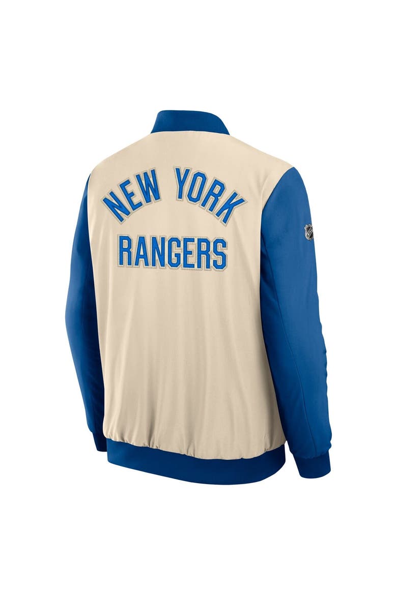 Men's Fanatics Natural New York Rangers 2026 NHL Winter Classic Authentic Pro Full-Zip Bomber Jacket, Alternate, color, Natural