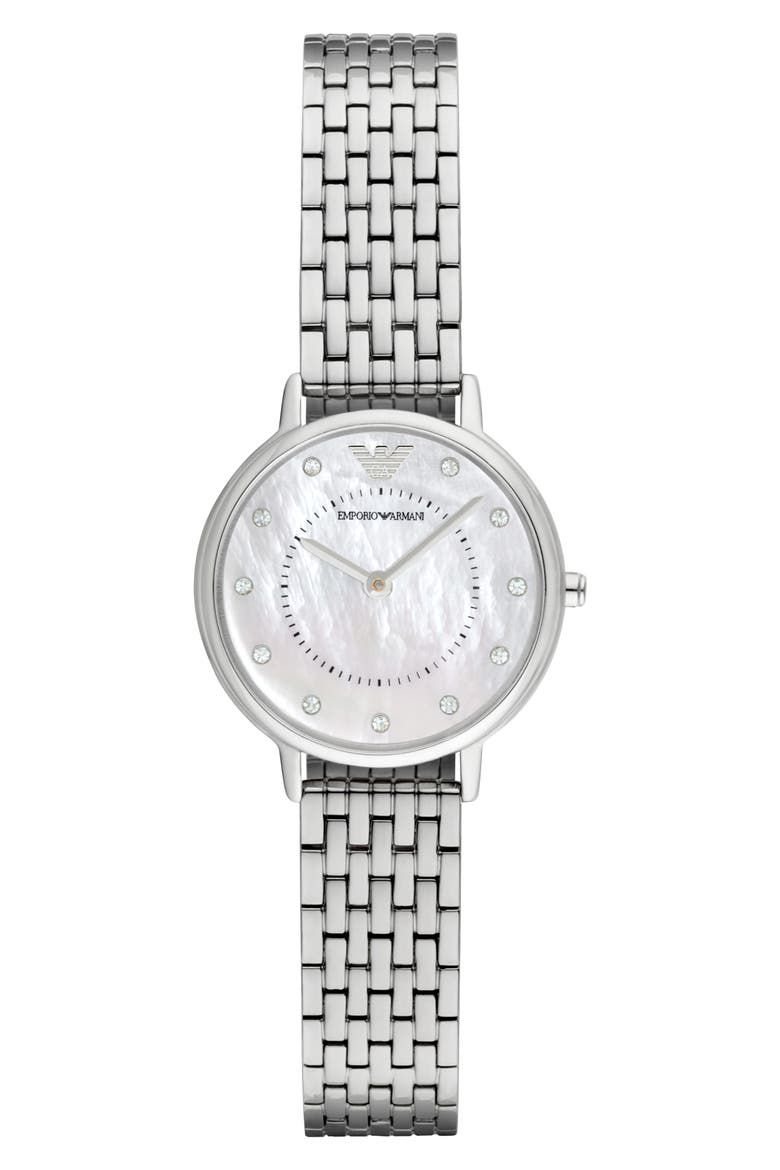 Slim Two-Hand Bracelet Watch, 28mm, Main, color, SILVER