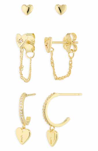 Heart Trio Set of 3 Post Earrings