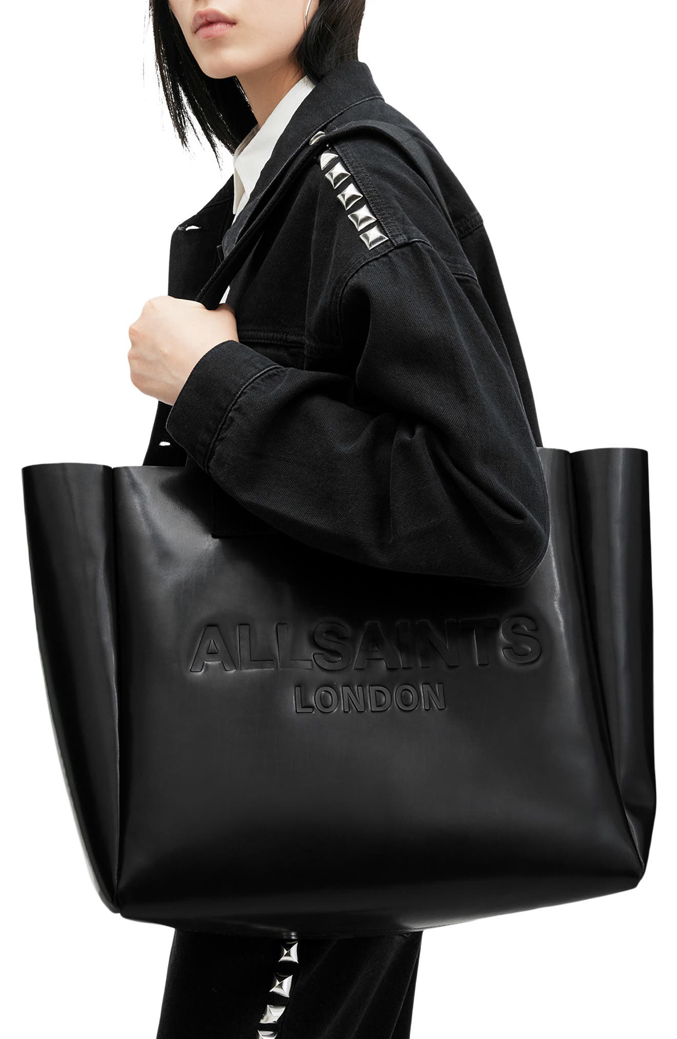 AllSaints Izzy Leather Tote, Alternate, color, 