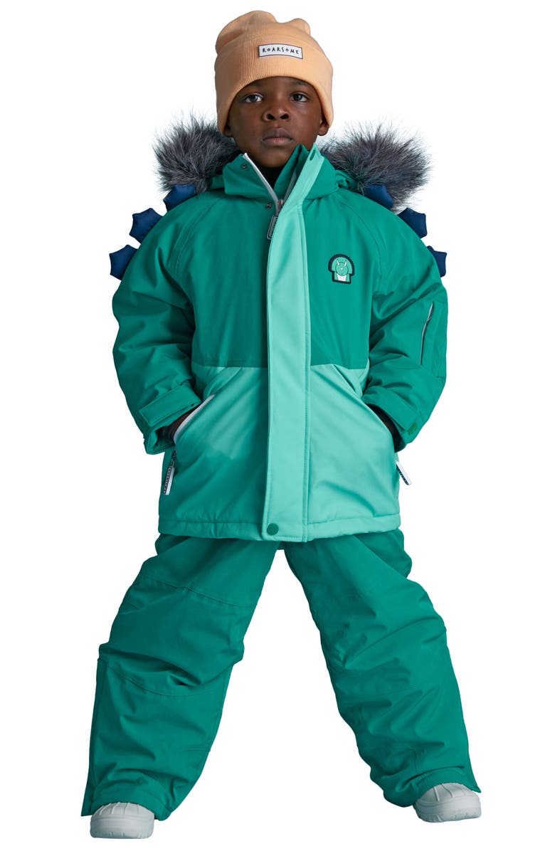 Roarsome Spike the Dinosaur Ski Pants, Main, color, Green