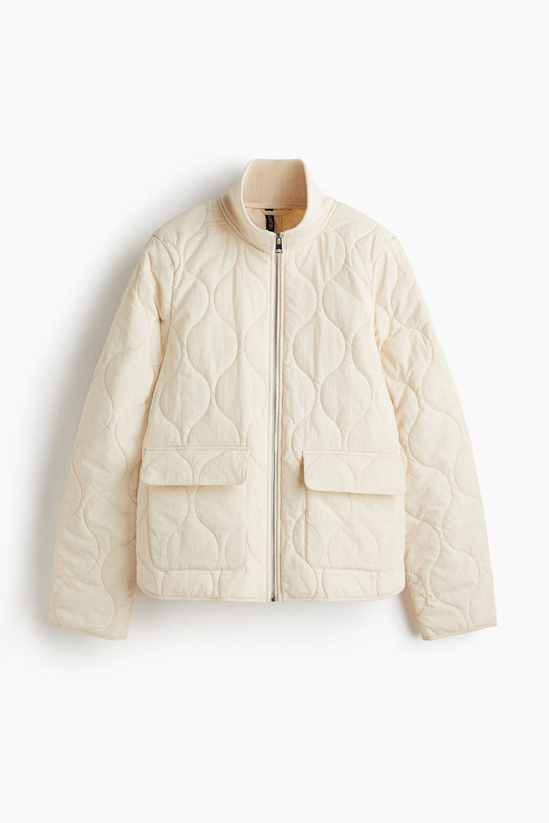 Oversized Quilted Jacket, Alternate, color, Cream