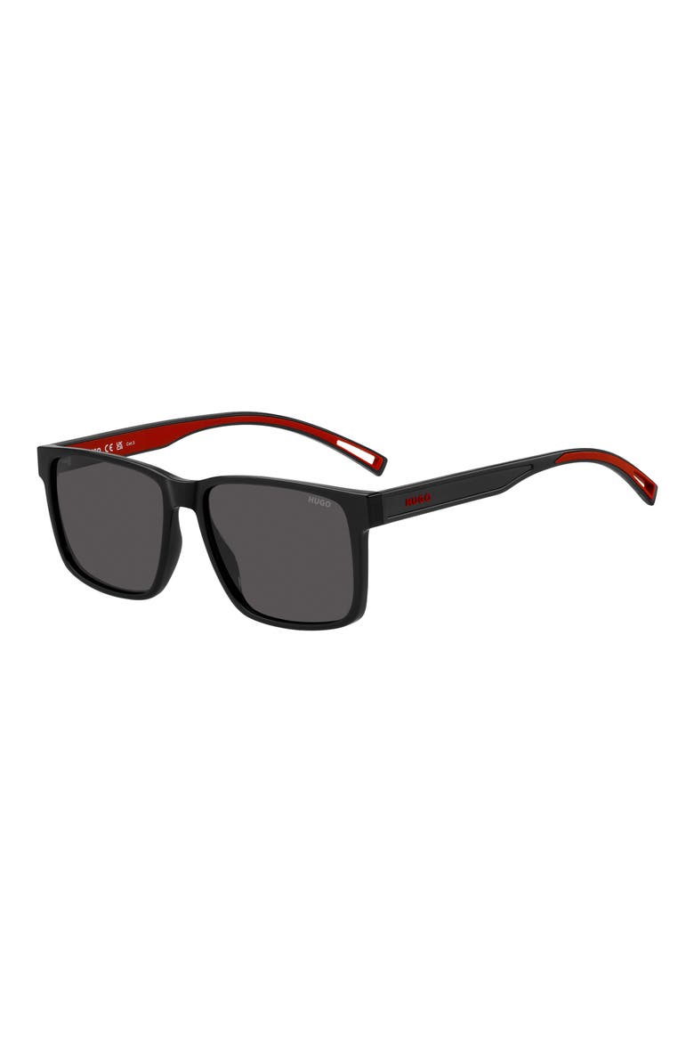 57mm Navigator Sunglasses, Alternate, color, BLACK/ GREY