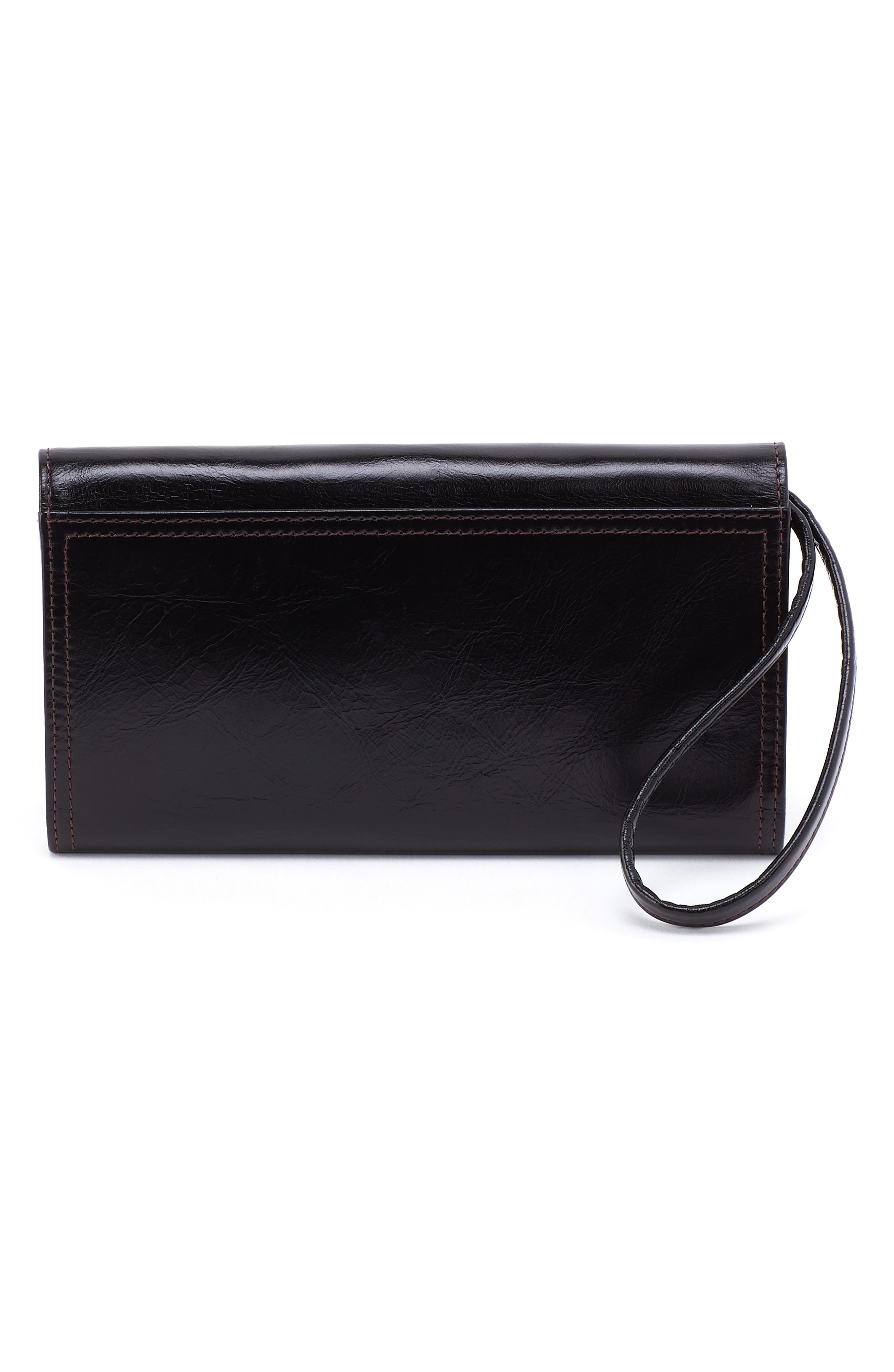 HOBO Romy Leather Wallet Crossbody, Alternate, color, Black