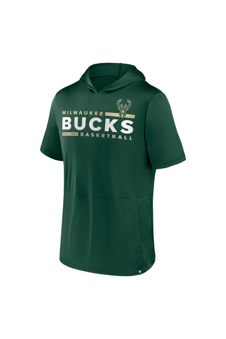 Men's Fanatics Branded Hunter Green Milwaukee Bucks Possession Hoodie T-Shirt, Alternate, color, Hunter Green