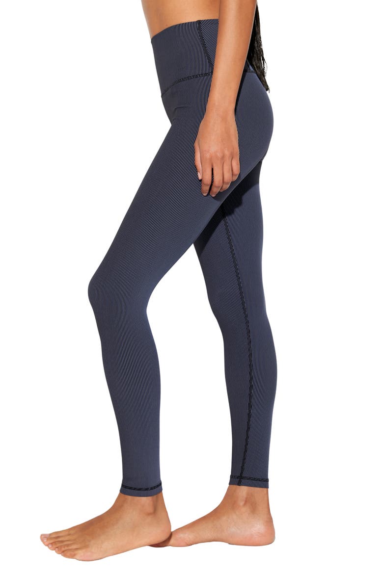 Lotus Two-Tone High Waist 7/8 Leggings, Alternate, color, BLACK