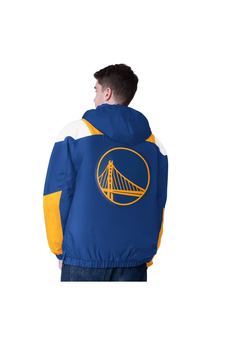 Men's Starter  Royal/Gold Golden State Warriors Charger Half-Zip Pullover Jacket, Alternate, color, Royal