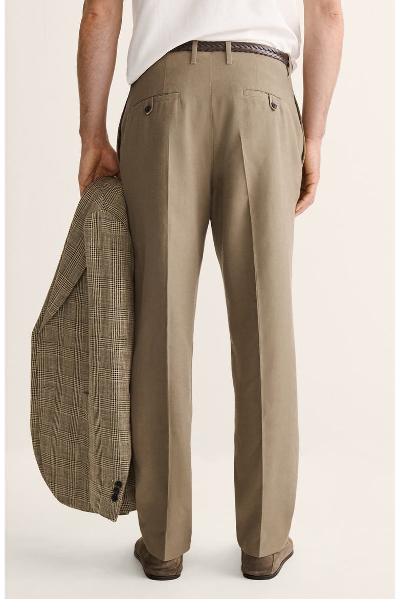 Regular Fit Pleated Pants, Alternate, color, KHAKI