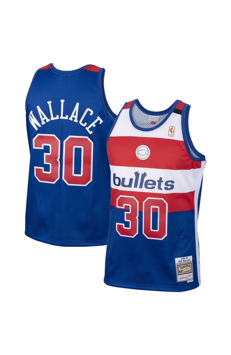 Mitchell & Ness Men's Mitchell & Ness Ben Wallace Royal Washington Bullets 2001/02 Hardwood Classics Swingman Jersey, Alternate, color, Royal