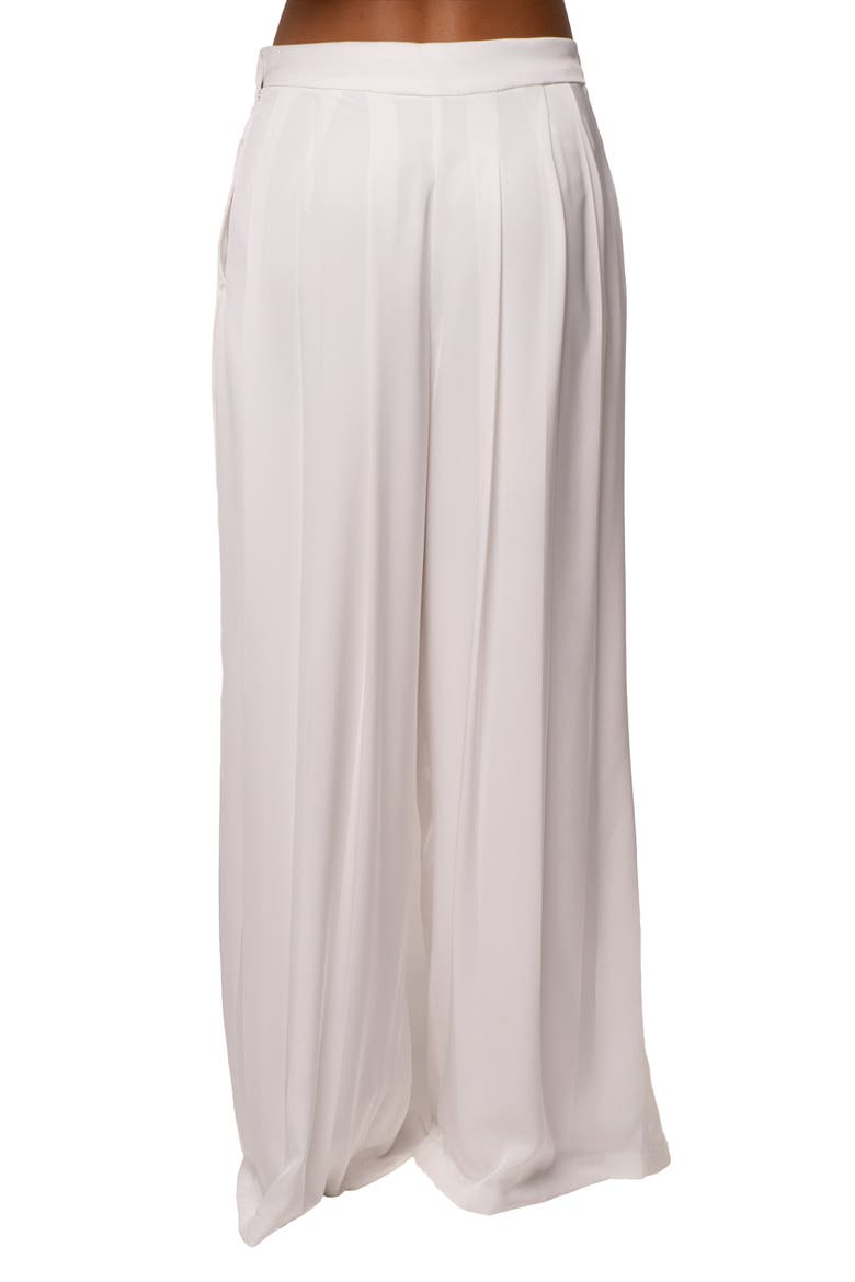 Clara Wide Leg Pleated Trousers, Alternate, color, Ivory