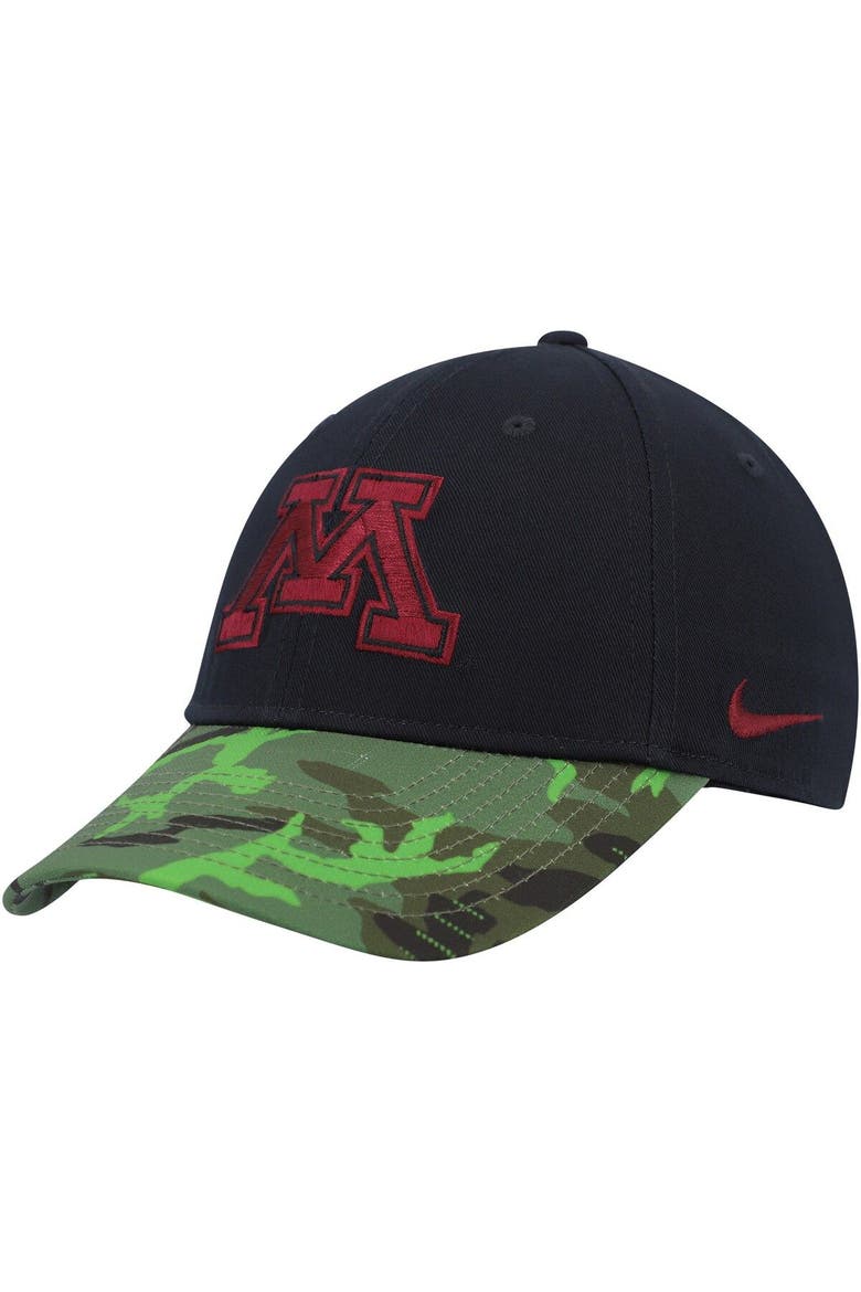 Men's Nike Black/Camo Minnesota Golden Gophers Veterans Day 2Tone Legacy91 Adjustable Hat, Alternate, color, Black