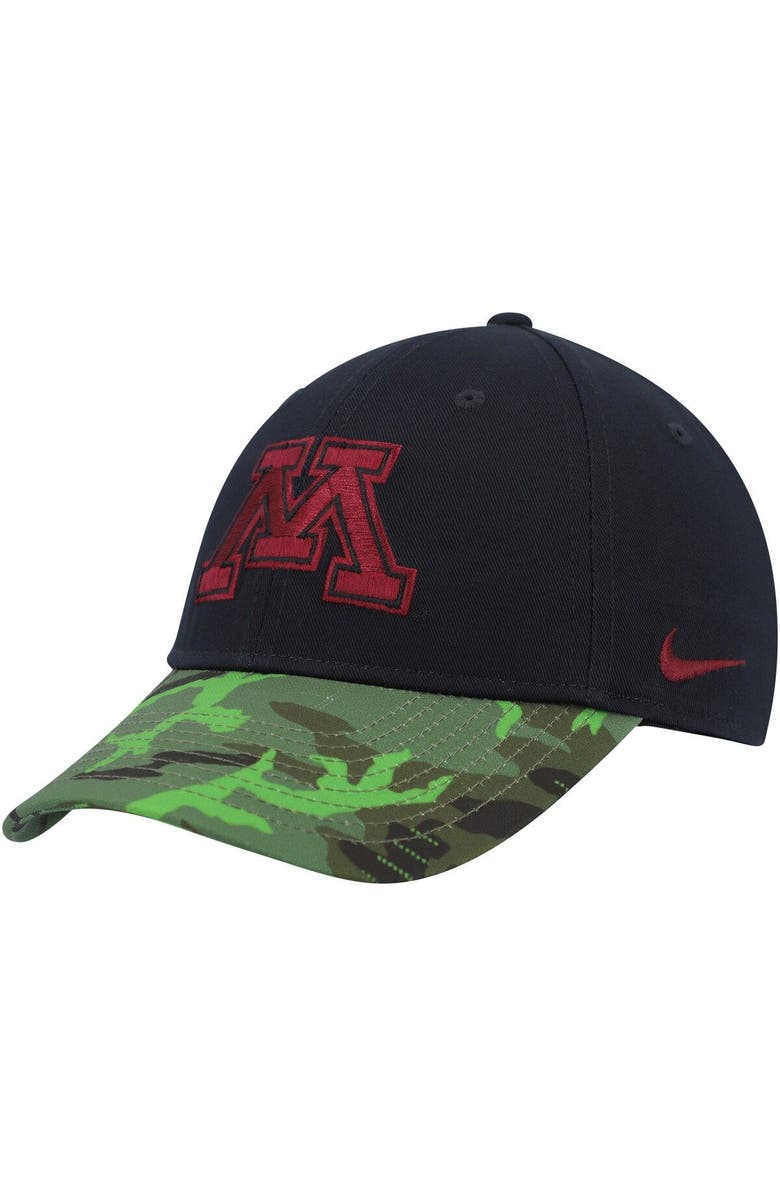 Nike Men's Nike Black/Camo Minnesota Golden Gophers Veterans Day 2Tone Legacy91 Adjustable Hat, Alternate, color, Black