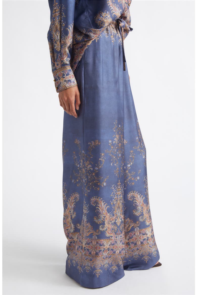 Valiant Print Silk Wide Leg Pants, Alternate, color, NAVY PAISLEY