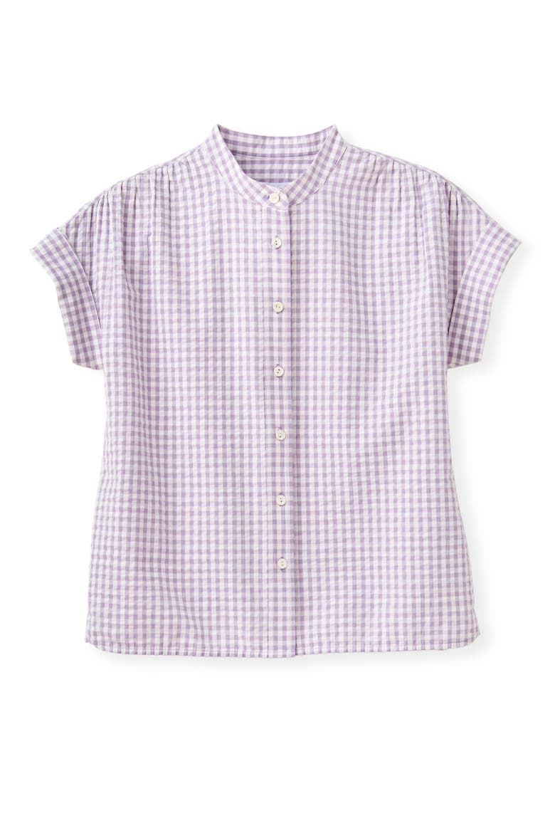 Margo Gingham Button-Down Shirt, Alternate, color, Wisteria