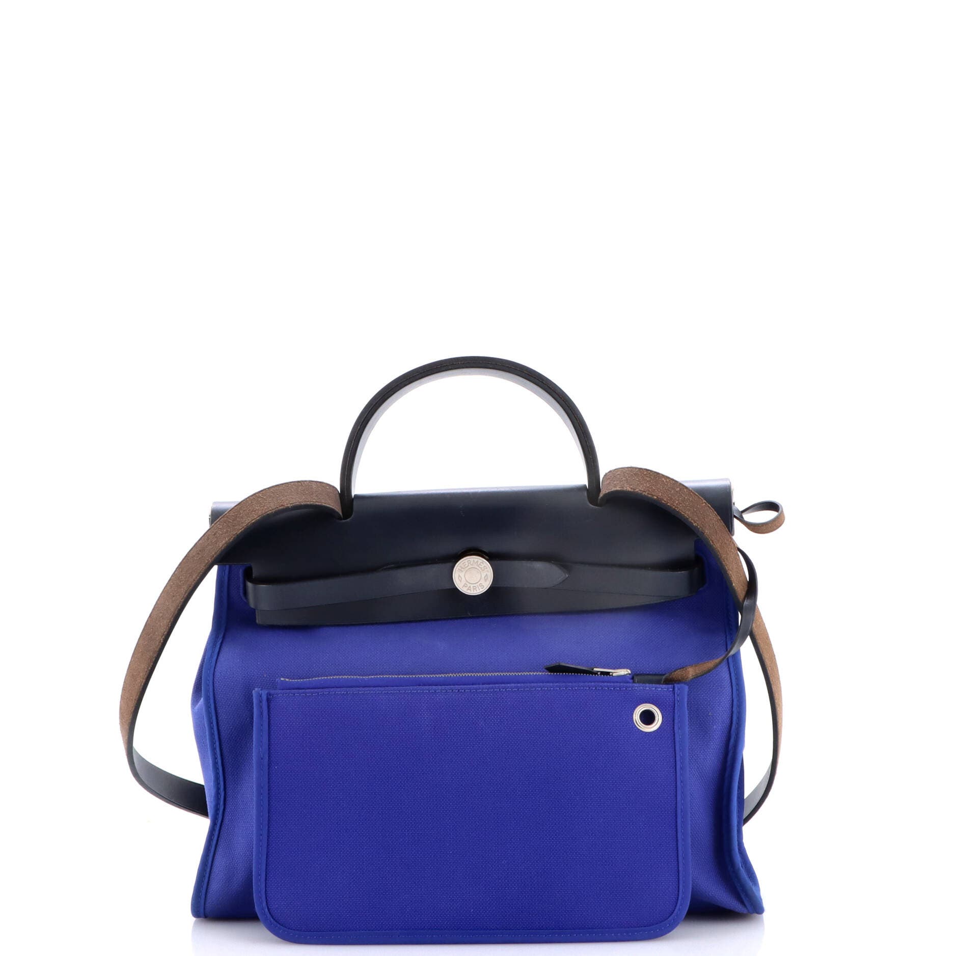 Herbag Zip Leather and Toile 31, Alternate, color, Blue