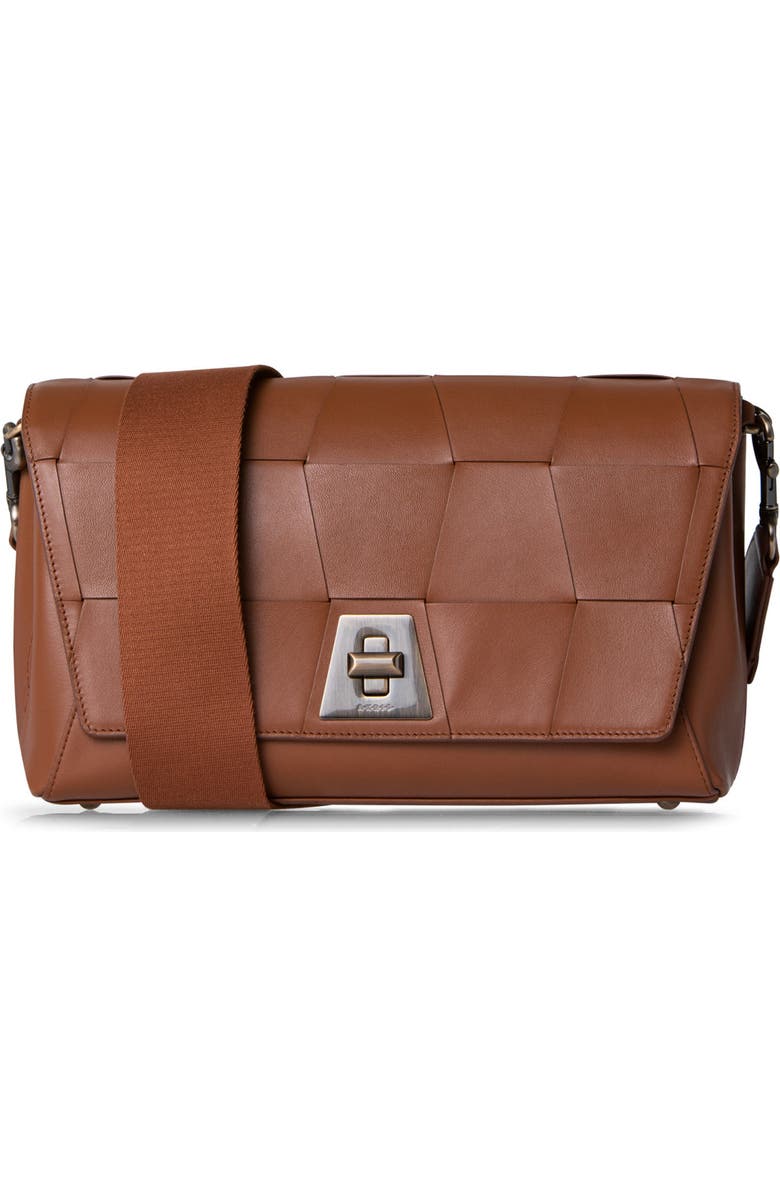 Akris Anouk Braided Trapezoid Leather Shoulder Bag, Main, color,