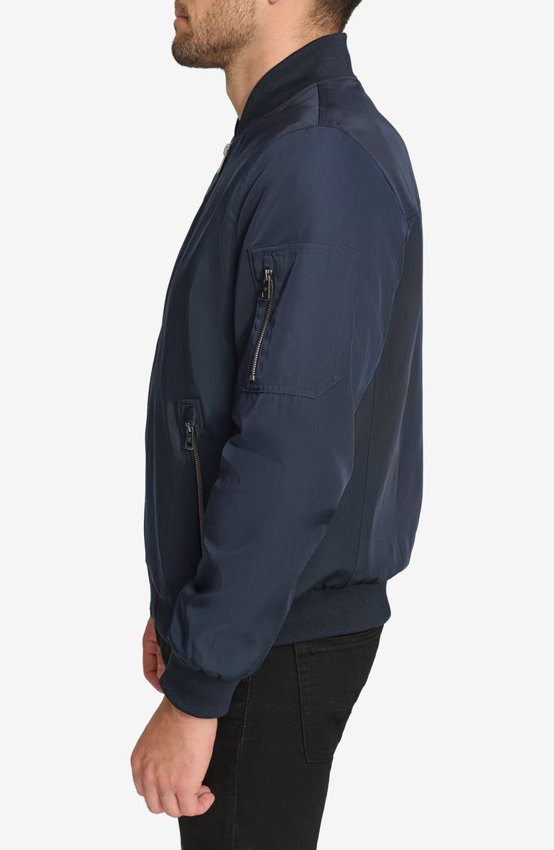 Calvin Klein Bomber Flight Jacket, Alternate, color, True Navy