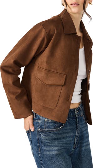 Faux Suede Trucker Jacket