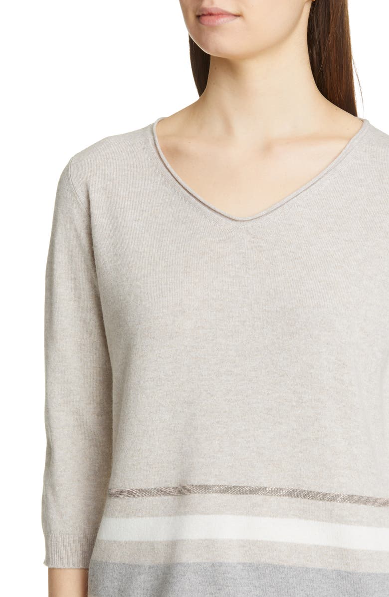 Fabiana Filippi Stripe Wool Blend Sweater, Alternate, color, 