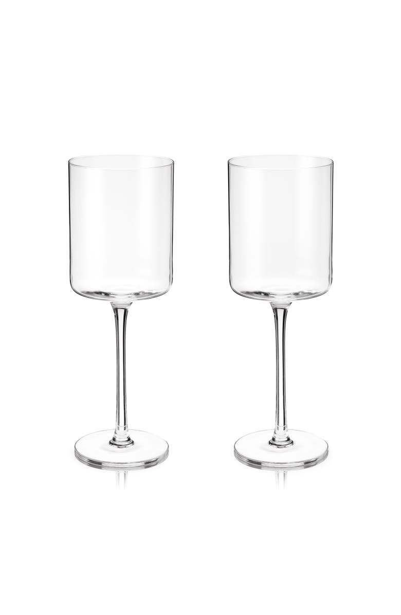 Viski Laurel Crystal White Wine Glasses Set of 2, Main, color, Clear