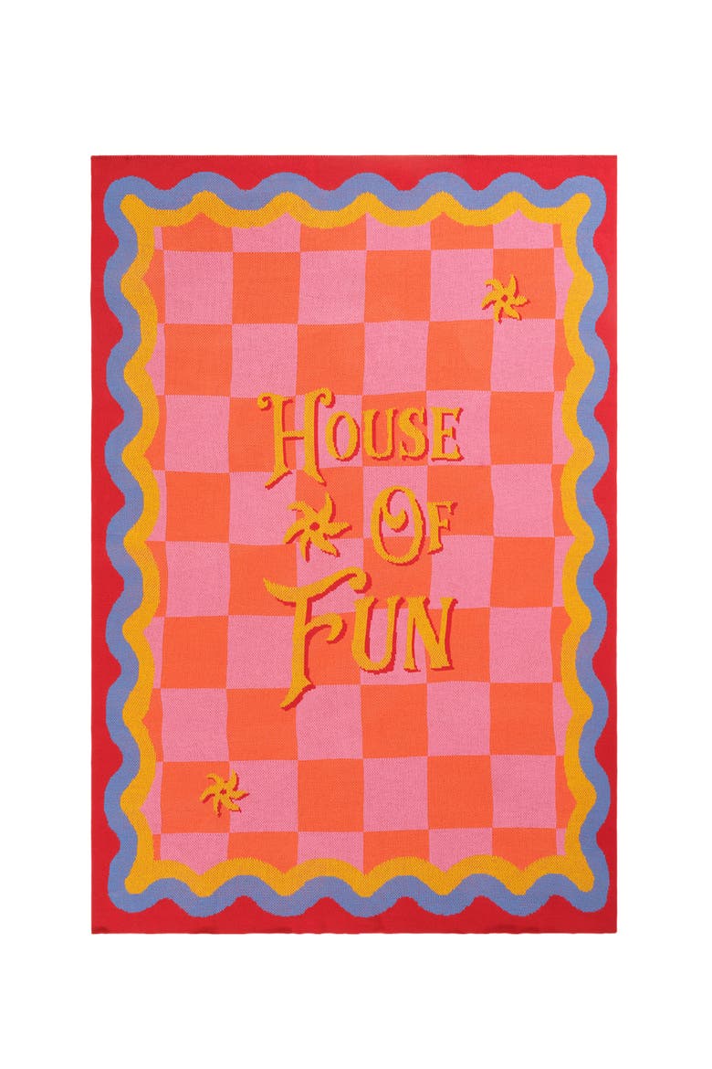 Moda Jacquard Knitted 100% Acrylic Throw 51X67 In Fun, Main, color, Pink