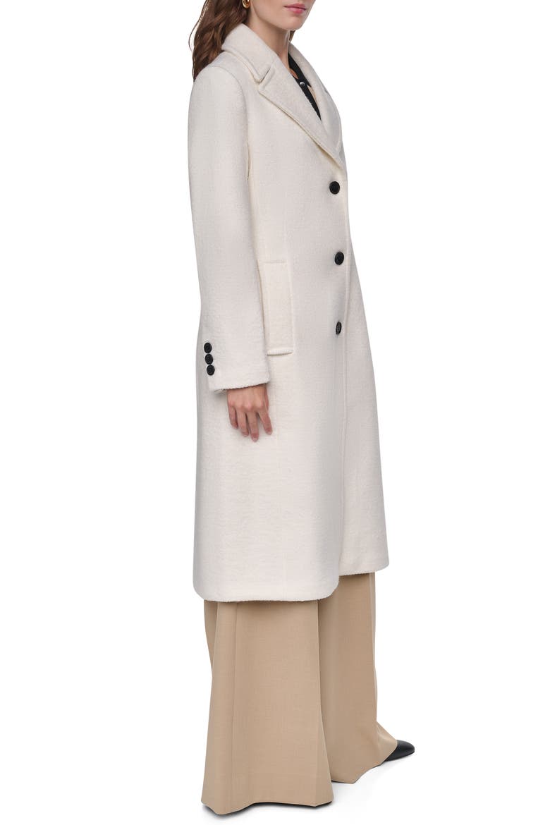 Single Breasted Bouclé Wool Blend Coat, Alternate, color, PEARL