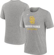 Nike Men's Nike Heather Gray San Diego Padres Logo Tri-Blend T-Shirt