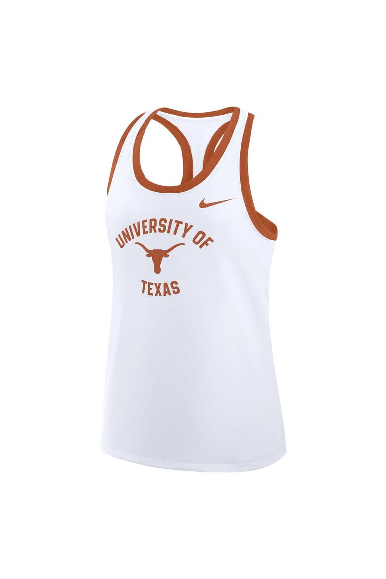 Women's Nike White Texas Longhorns Uni Name Tri-Blend Dri-FIT Tank Top, Alternate, color, White