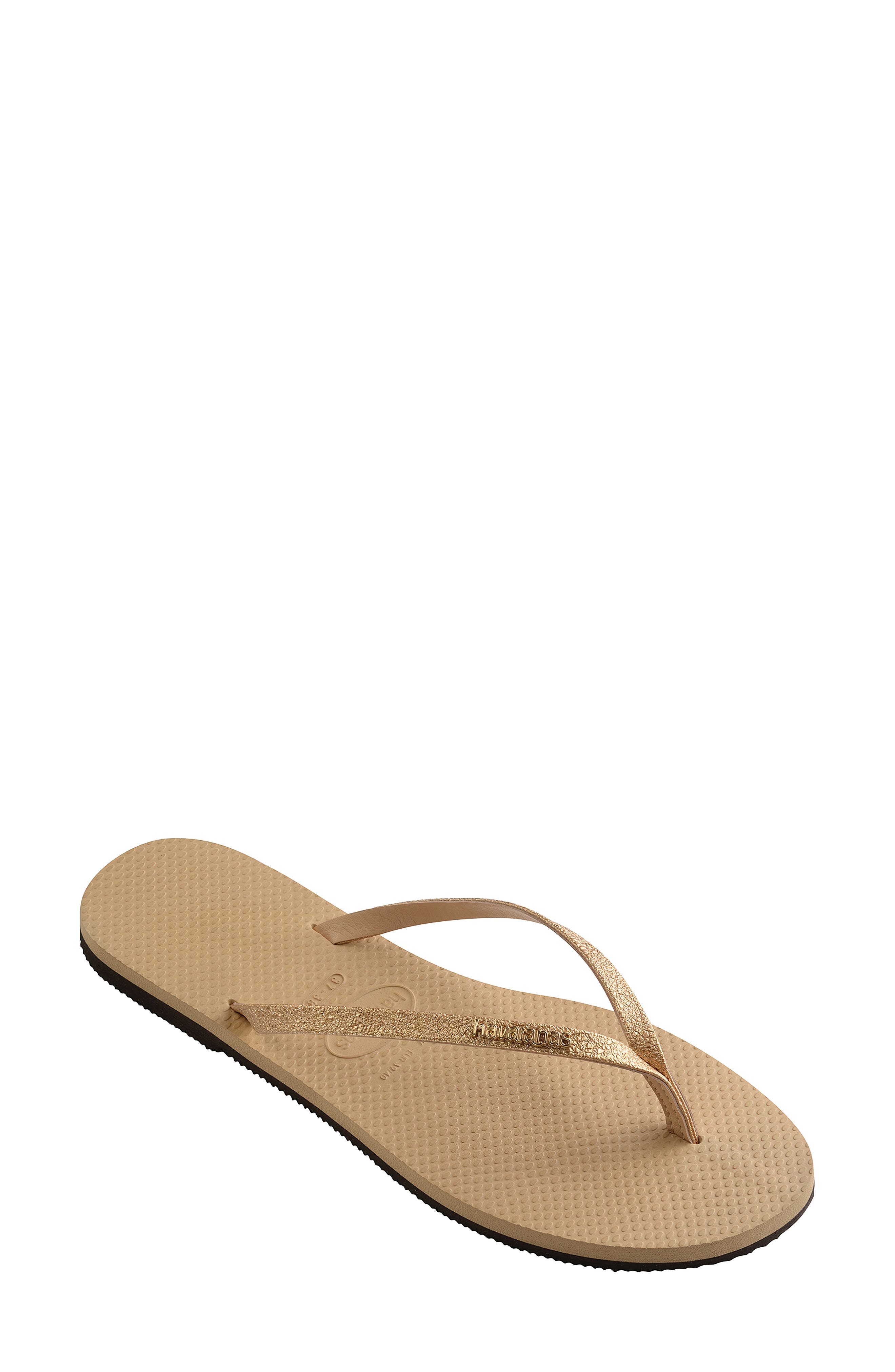 You Shine Flip Flop, Alternate, color, GOLDEN