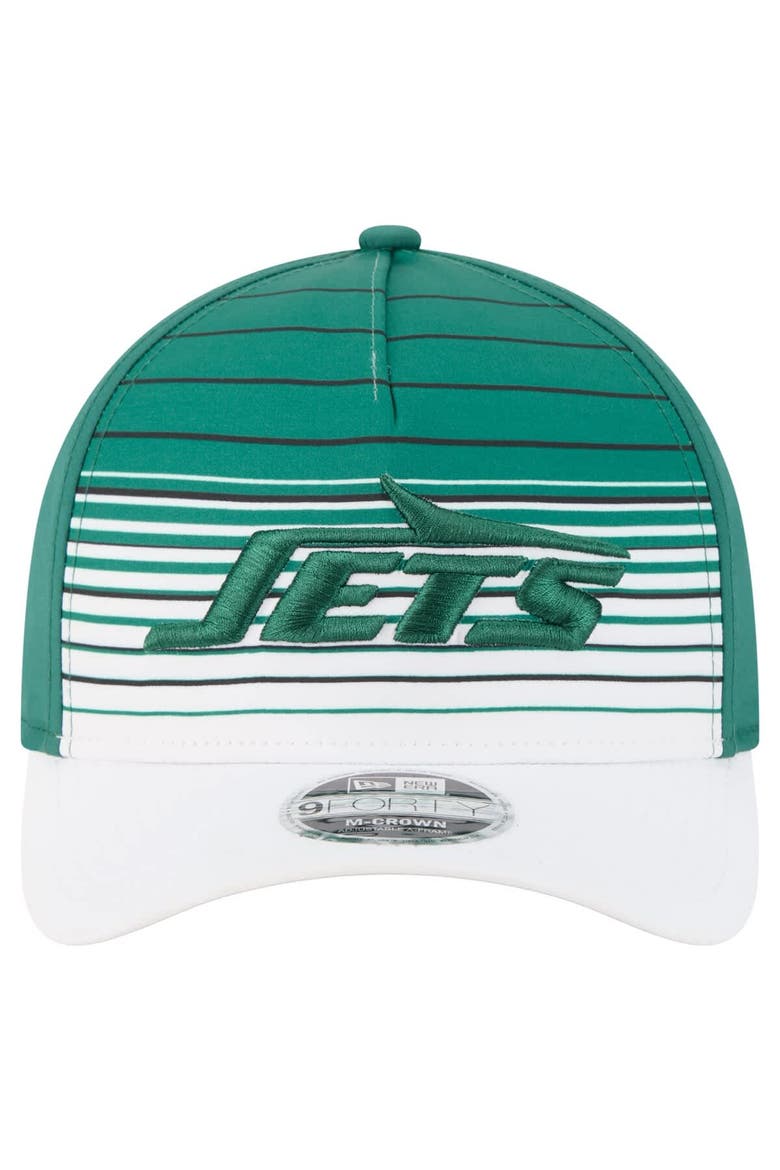 Men's New Era  White/Green New York Jets Adventure Gradient 9FORTY M-Crown A-Frame Adjustable Hat, Alternate, color, White