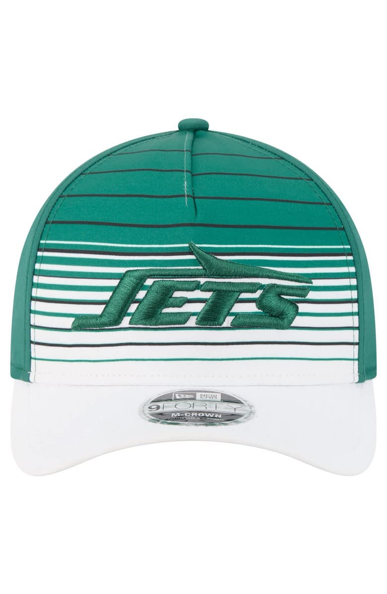 New Era Men's New Era White/Green New York Jets Adventure Gradient 9FORTY M-Crown A-Frame Adjustable Hat, Alternate, color, White