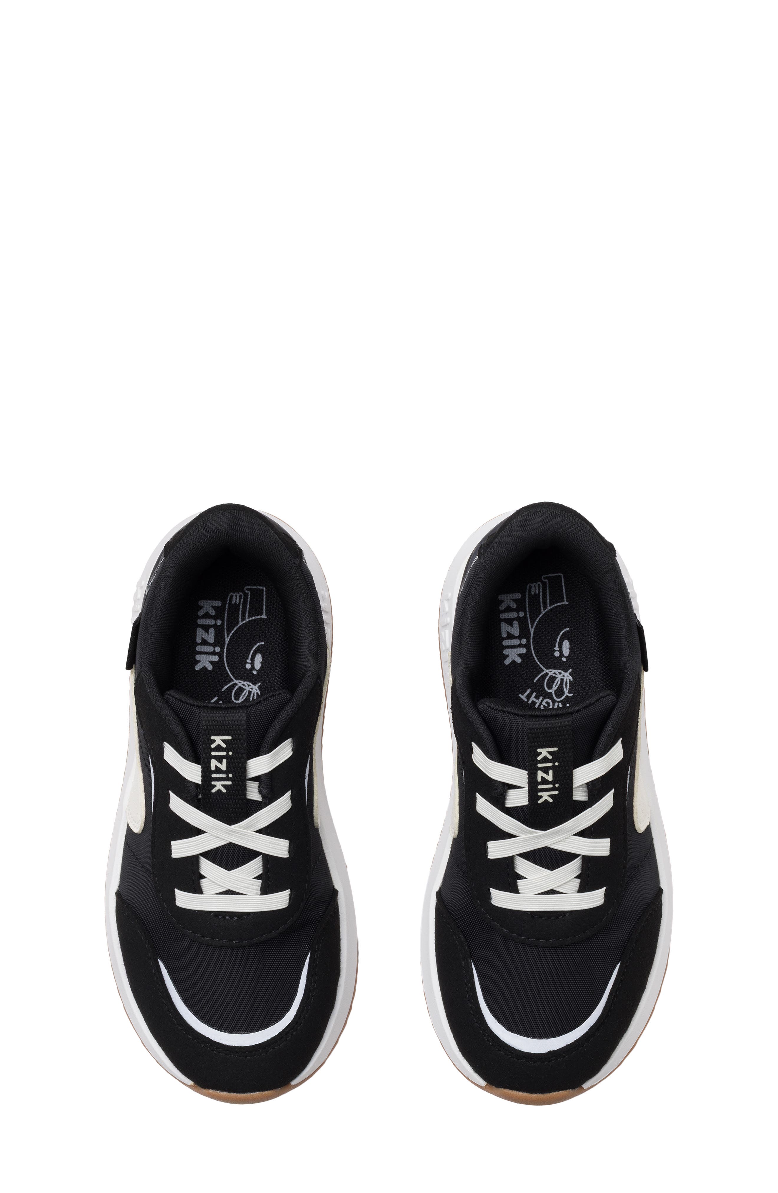 Kizik Kids' Orlando Sneaker, Alternate, color, Black/ White