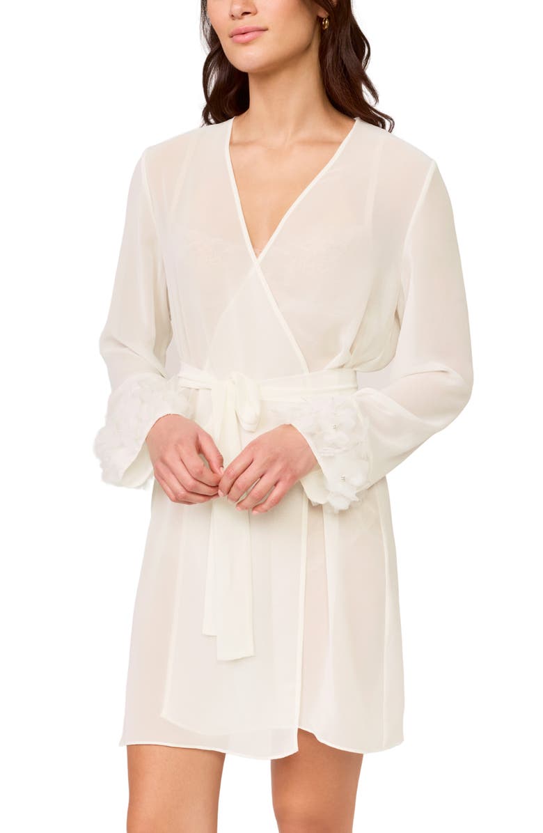 Rya Collection Haven Chiffon Robe, Alternate, color, Ivory