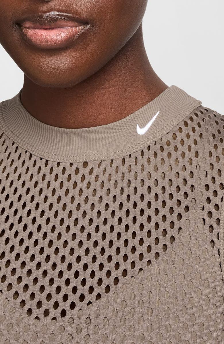 Nike Indy Net Light-Support Padded Sports Bra, Alternate, color, Mink Brown/ White