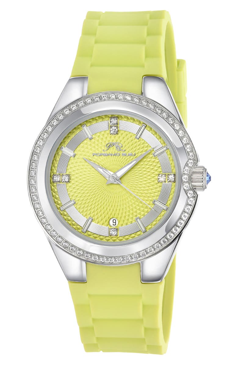 PORSAMO BLEU Guilia Interchangeable Bracelet Watch, 37mm, Main, color, Lime Green