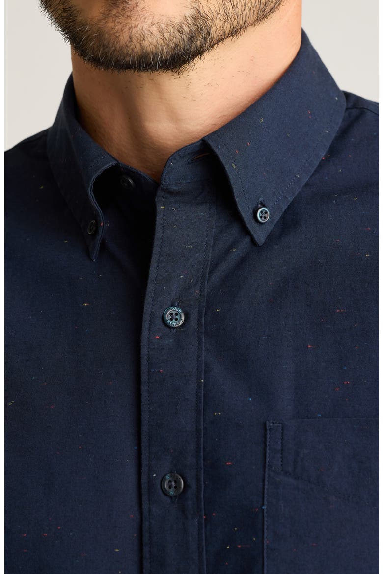 Everyday Slim Fit Cotton Button-Down Oxford Shirt, Alternate, color, NAVY TWEED