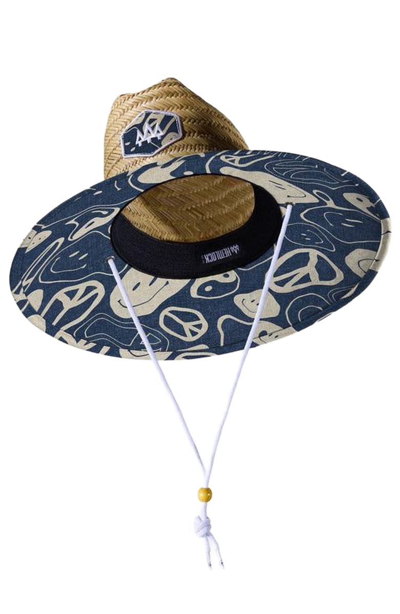 Hemlock Harvey Straw Lifeguard Hat, Alternate, color, Smiley Faces