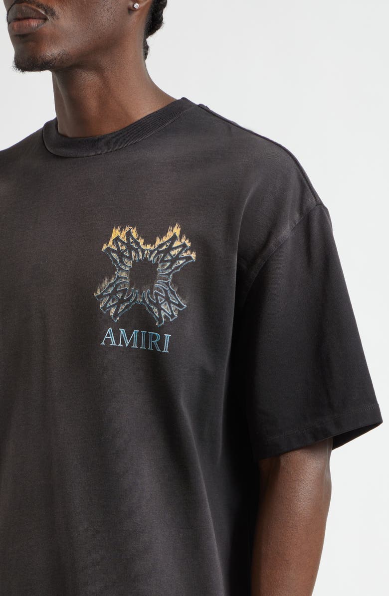 AMIRI MA Quad Flames Oversize Cotton Graphic T-Shirt, Alternate, color, Black