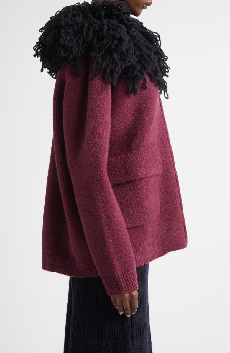 Diotima Wool Blend Cardigan, Alternate, color, Barolo