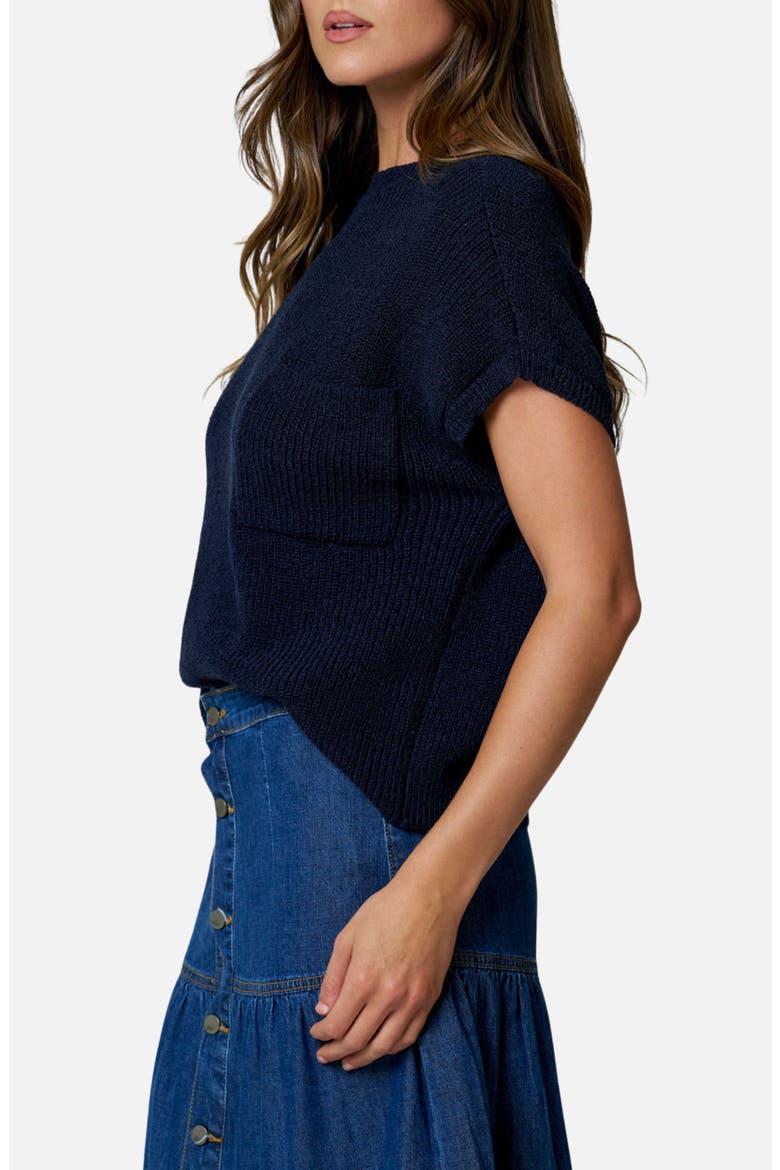 Short Sleeve Sweater, Alternate, color, NAVY