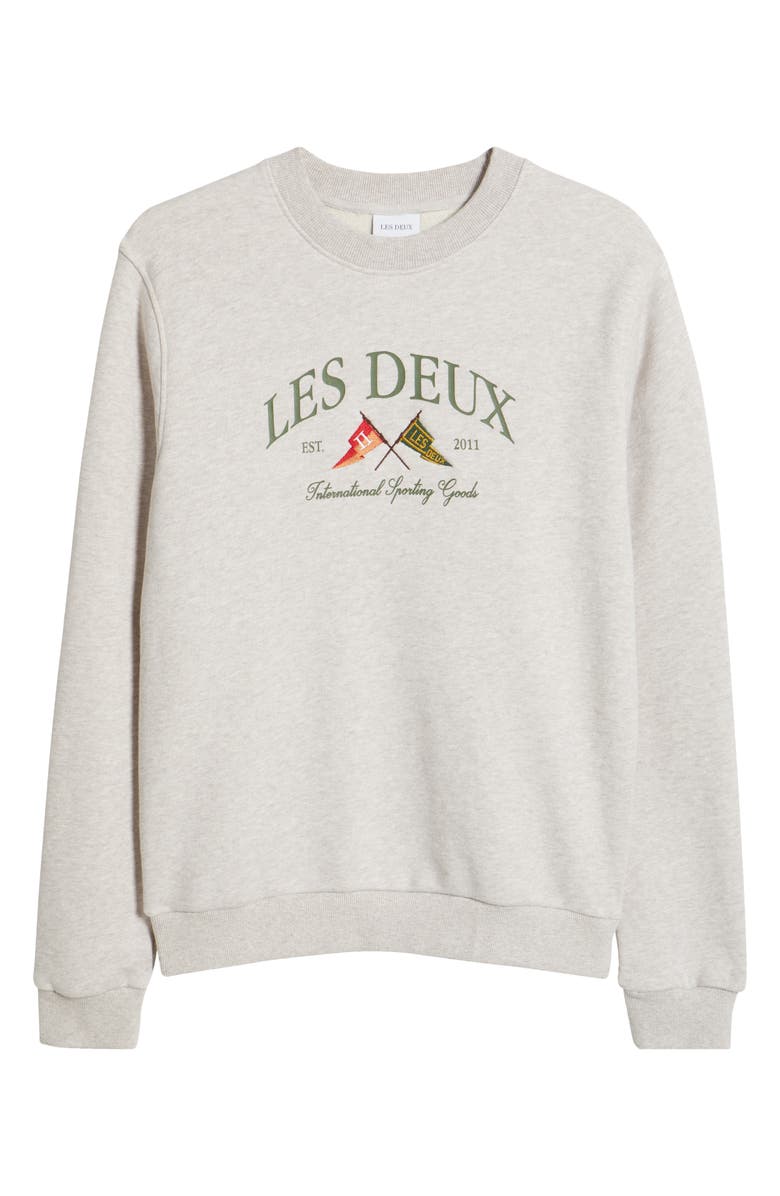 Les Deux Ivy League French Terry Crewneck Sweatshirt, Alternate, color, Oatmeal Melange